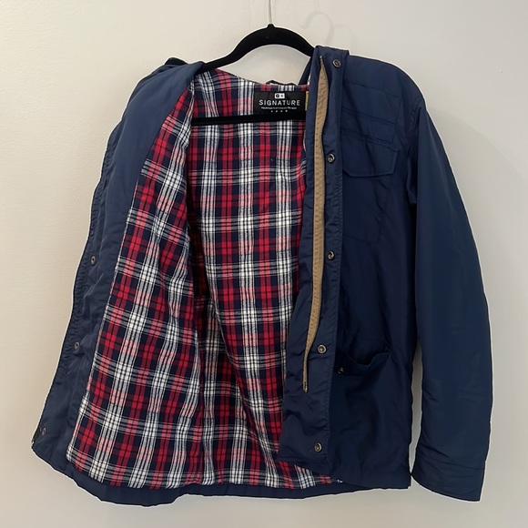 Four Star Jacket - Size M - Good Condition - Plaid and Navy - Picture 2 of 4